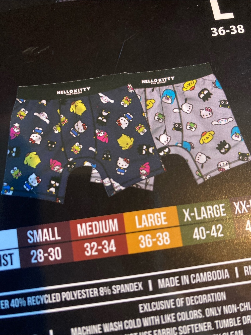 Bioworld Hello Kitty & Friends Navy and White 2-Pack Men’s boxer' Briefs - Picture 3 of 5